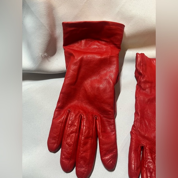 Vintage 100% Cashmere Red Gloves - Picture 8 of 11